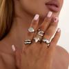 Ingemark 5 Pcs/Set Vintage Gold Color Irregular Geometric Opening Rings Women Fashion Exquisite Adjustable Finger Rings Jewelry