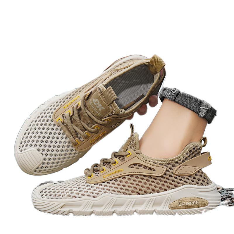 Hollow and Breathable Casual Versatile Mesh Shoes Soft Sole Running Mesh Sports Traceability Shoes Men's Shoes Summer 2025 New