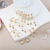 Stainless steel zirconia stud earrings with ear bar piercing body piercing accessories