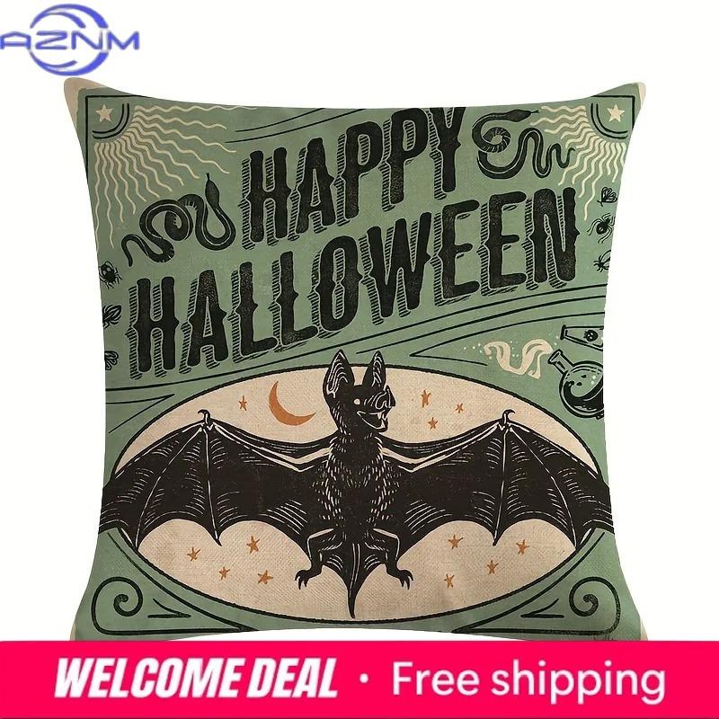 Home Decor Halloween Themed Spooky Decorative Pillow Covers Pattern Cushion Cover Suitable For Sofa Bedroom Car Pillow Cover