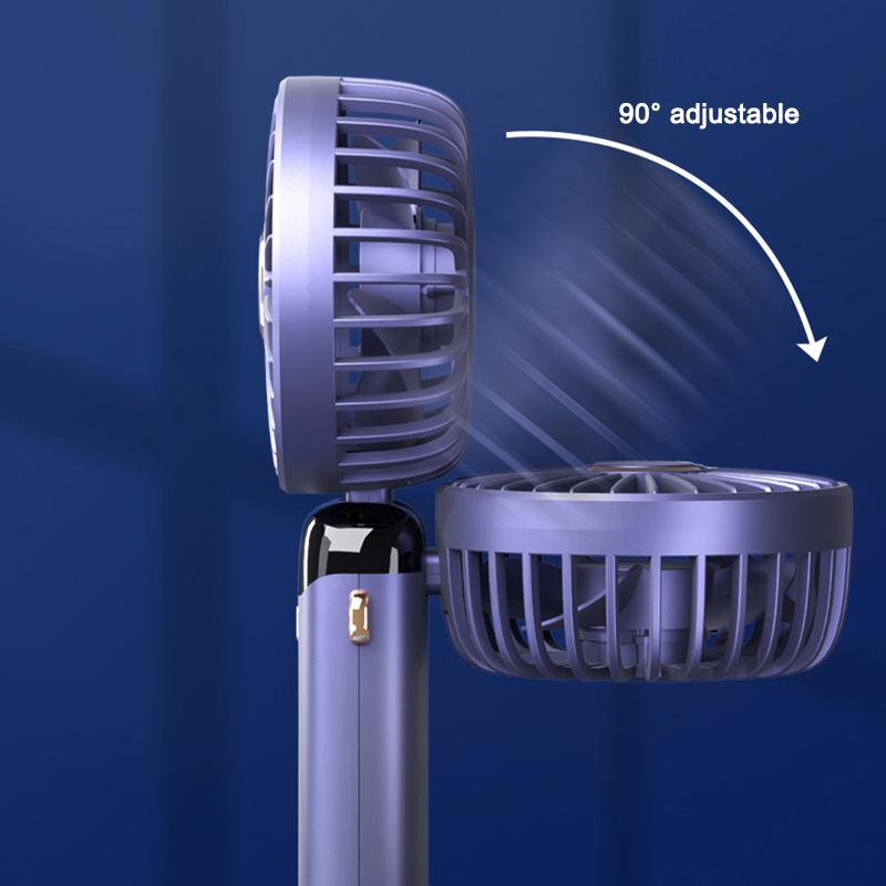 Portable Handheld Mini Fan Foldable Aromatherapy Neck Fan Desk Fan Phone Holder 5 Adjustable Speeds