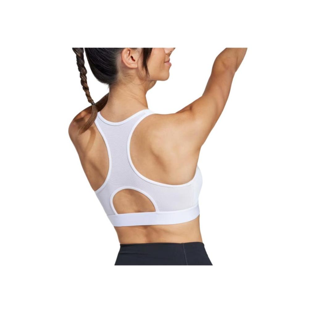 Adidas Powerreact Aeroready Training Removable Padding Slim Fit Stylish Moisture-Wicking Medium Support Zip Sports Bra Women Sports Bra JJ2675