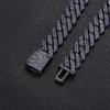 NUOYA Hip Hop Jewelry 15mm Black Plated Iced Out Purple Cubic Zirconia Two Row Diamond Prong Miami Cuban Link Chain Bracelet