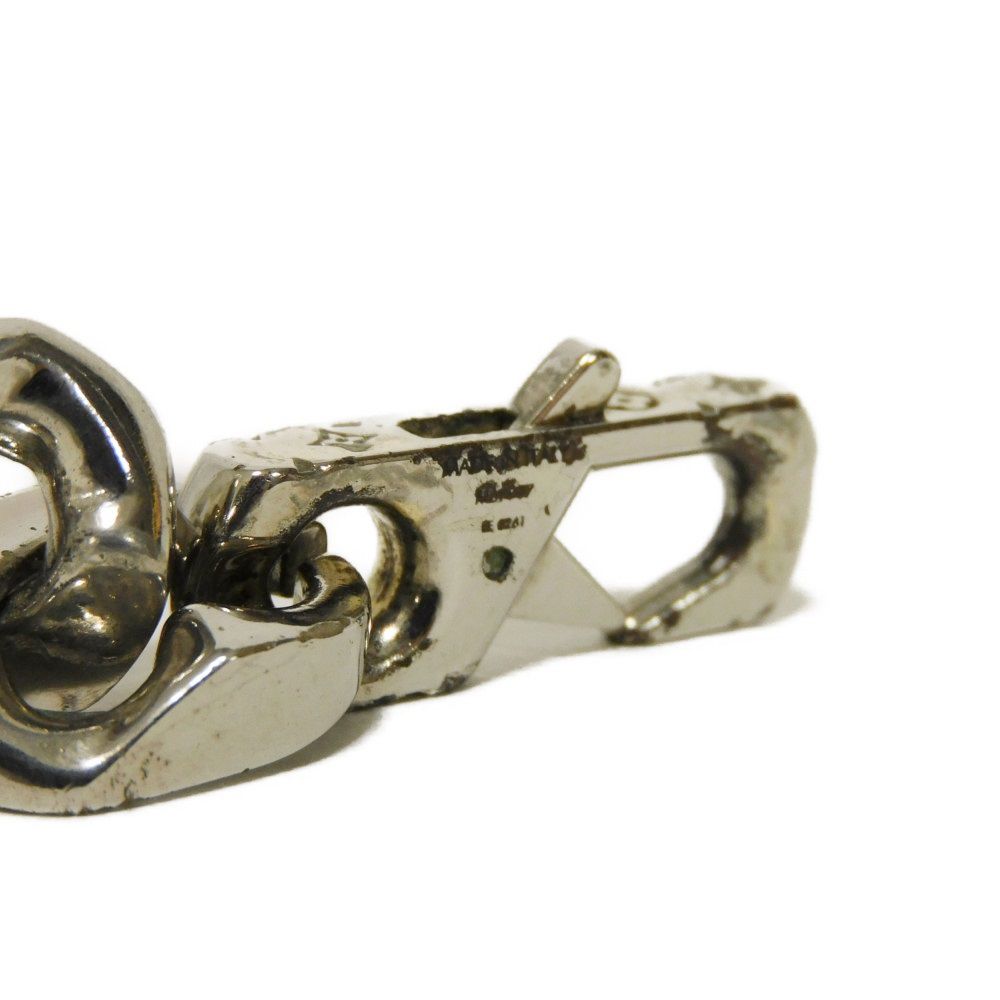 Used 12564 Collier LV Chain Links M69987 7984 LV Logo Flower Curb Chain Monogram Metal Silver Men's from Japan AUTHENTIC