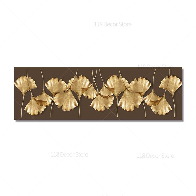 

Роскошные абстрактные растения, живопись на стене, скандинавские золотые листья гинкго, печать на плакатах, картины на холсте для гостиной, домашний декор 20*40cm
