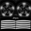 20PC  Wheel Hub Reflective Sticker Universal Fluorescence Luminous Stripe Tape Car Motorcycle Decals Night Driving Safety