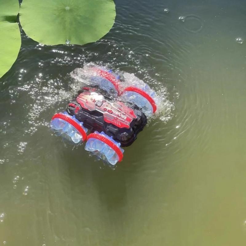 New Transparent Double-Sided Stunt Car Amphibious Four-Wheel Drive Lighting 2.4g Children'S Remote Control Car Toy Car Gift