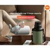 Taza Térmica Mijia de Barriga Grande - Botella de Agua de Acero Inoxidable de 1L para Infusionar Té - Termo de Agua con Correa Trasera