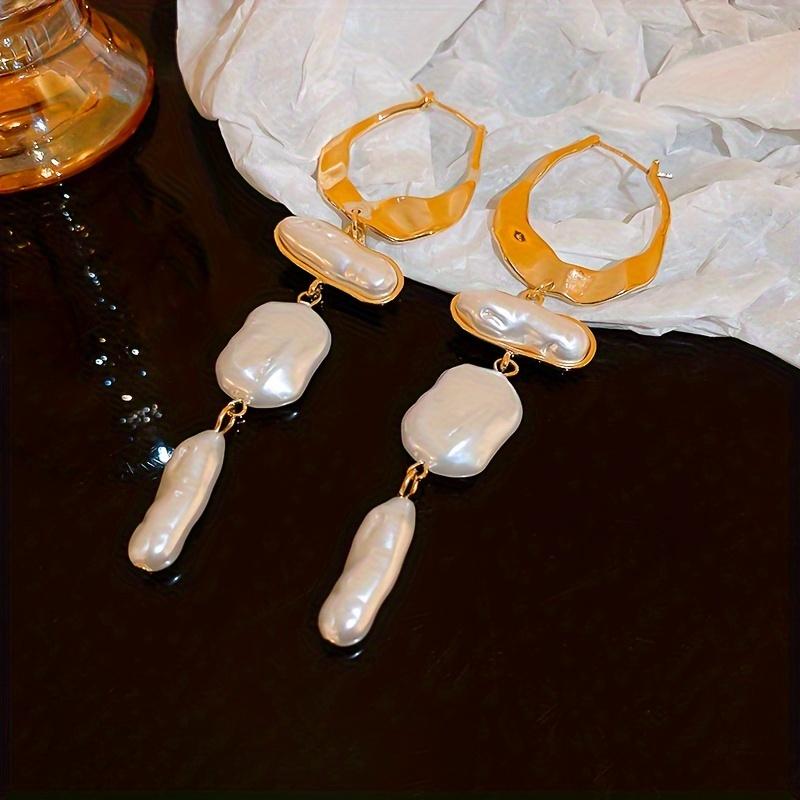 New  Irregular Imitation Pearl Tassel Earrings, Women's Personalized Creative Daily Hundred with Accessories Jewelry