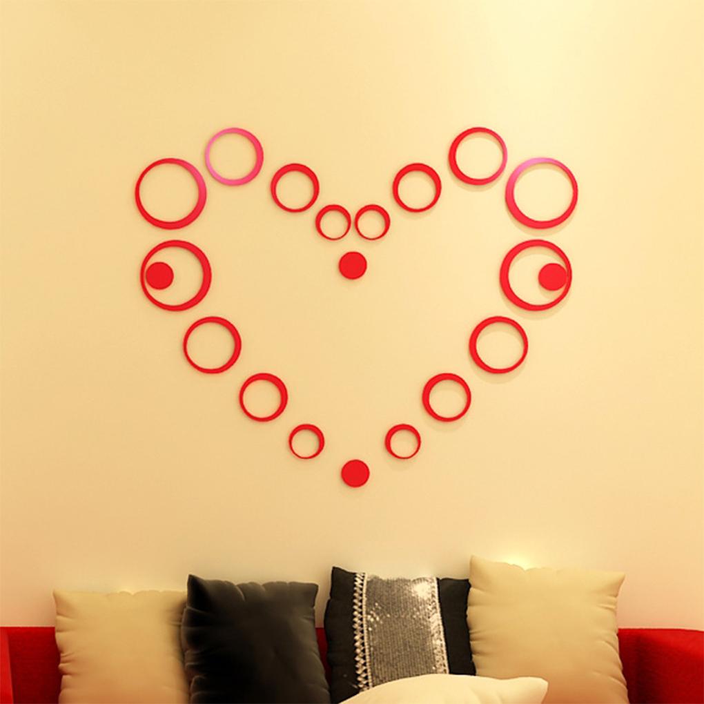 DIY 3D Circles Ring Wall Stickers Indoor Home Decoration Removable New