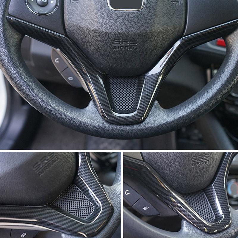 For Honda Shuttle GK8 2015 2016 2017 2018   ABS Carbon Fiber Car Steering Wheel Covers Trim Sticker Accessories