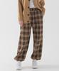 PIANER Tartan Check Wide Jogger Pants (Mocha)