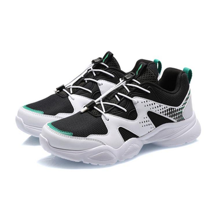 Li Ning Comfortable Daily Wear Breathable Low-Top Running Shoes Kids sneakers Black White Green YKFQ092-3