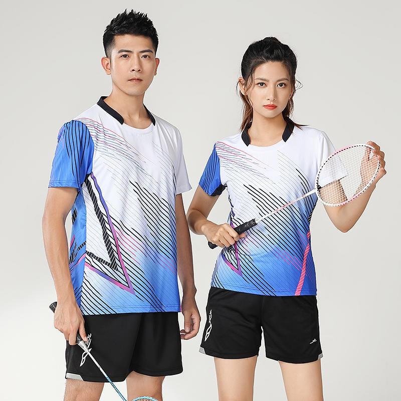 Unisex Quick-Dry Badminton Set Short Sleeve Sportswear Training Competition Running Basketball Volleyball Tennis