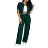 New spring and summer models in stock, two-piece set of short-sleeved baseball jersey and trousers, and women's fashion casual suit.