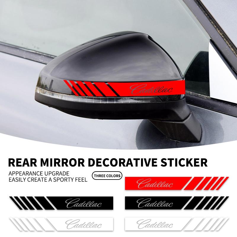 2Pcs Car Rearview Mirror Sticker Decals Auto Exterior Accessories For Cadillac Escalade CTS ATS SRX STS XT5 XT4 XT6 XTS CT4