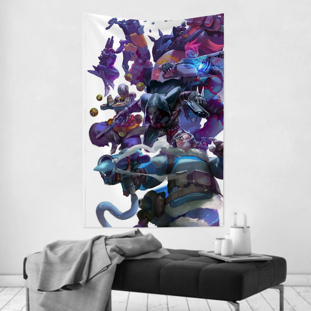 Game The Overwatch 2 Tapestry Room Decor Wall Cloth Party Hanging Background Room Decor Baby Room