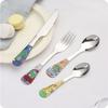 1/4Pcs Animal Cartoon Cute Fork Stainless Steel Children Spoon Fork Children Kids Cutlery Set Tableware Dinnerware Supplies Gift