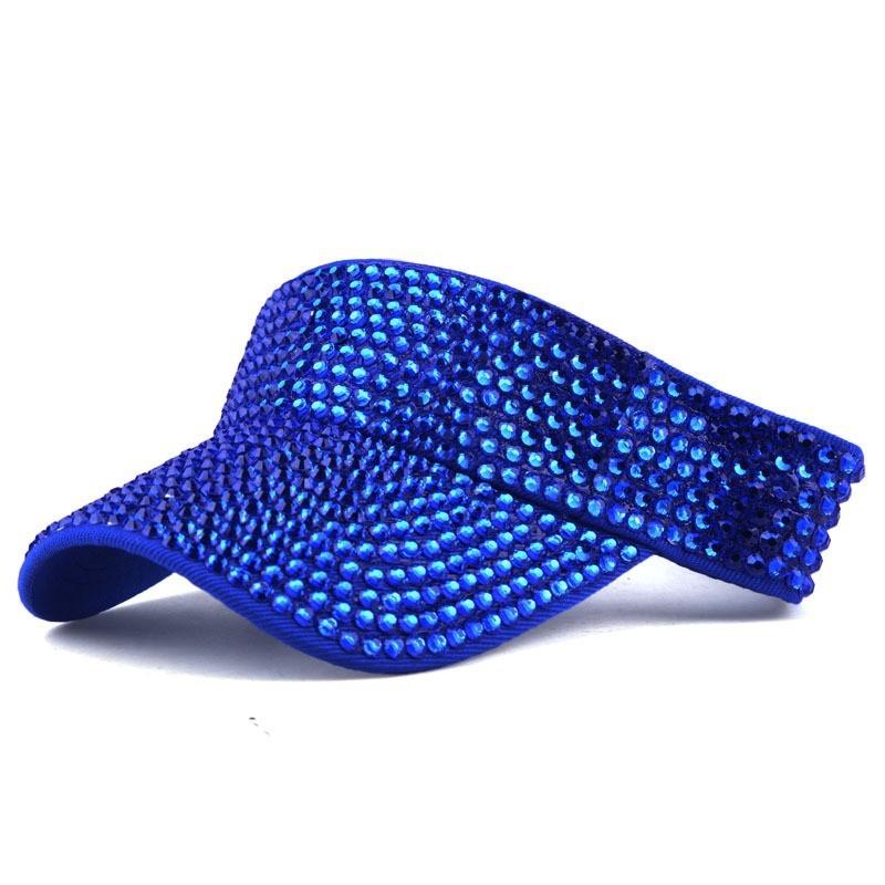 Summer Diamond Embellished Mesh Baseball Cap With Wide Brim For Sun Protection