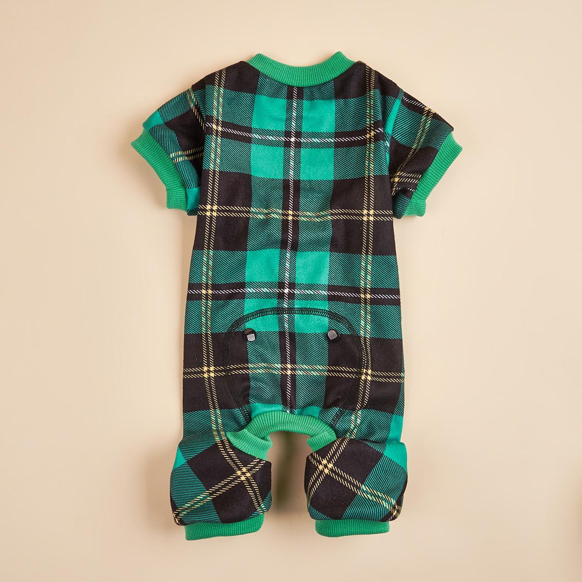 

Dog Pajamas for Small Dogs Girl Puppy Comfotable Pjs Classic Plaid Clothes Sweater Outfit Cold Weather Dog Pet Onesie Apparel XS（old） зелёный