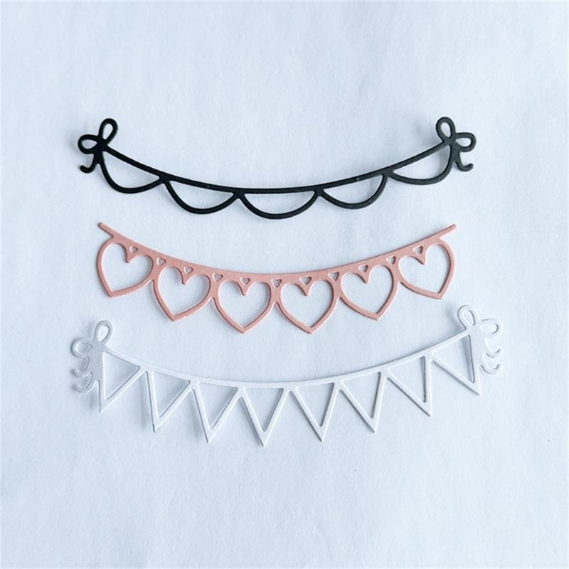 Heart Banners Cutting Dies Metal Die Cuts Embossing Templates Molds Cuts Stencils for Scrapbooking Card Decoration