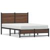 Metal Bed Frame without Mattress Brown Oak Effect 120 x 190 cm