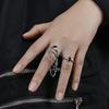 Luxurious Style Ins Womens Ring With Adjustable Open Design And Unique Black Features Zircon