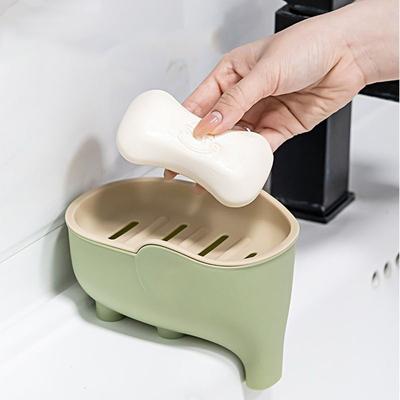 Portasapone NUOVO Doppio Strato Creativo Carino Elefante Accessori Bagno Decorativo per la Casa Bambini Studenti Impermeabile Scolapiatti