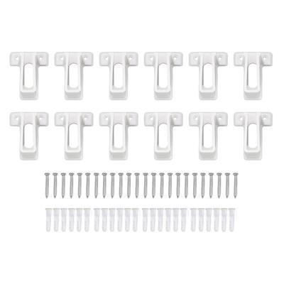 12 Pcs Wire Shelf End Bracket White Plastic Strong Load Bearing Closet Shelf Wall Bracket