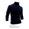 Men Shirt Solid Color Long Sleeves Slim Fit Breathable Basic Soft Half-high Collar Elastic Anti-shrink Autumn Tops Daily Clothes