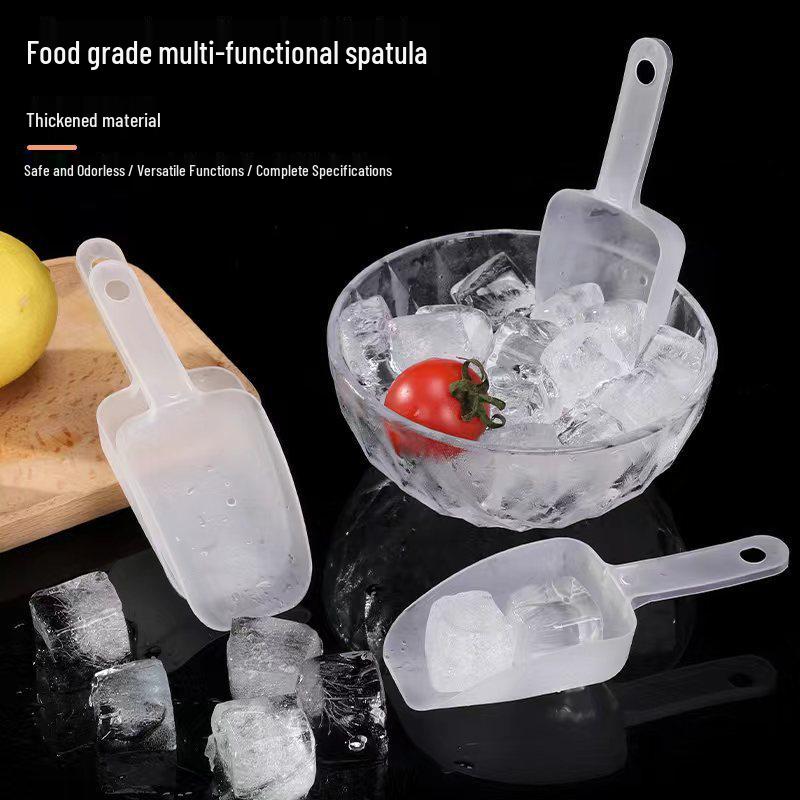 Premium Thickened Plastic Ice Scoop - Flat Bottom, Ideal for Ice, Flour, and Milk Tea Shops