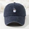Embroidered Coffee Cup Baseball Cap Hip Hop Sun Hat Retro Distressed Baseball Cap  Unisex