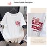 Women's Plus Size Loose-Fit Mid-Length Short-Sleeved Round Neck T-Shirt (660)
