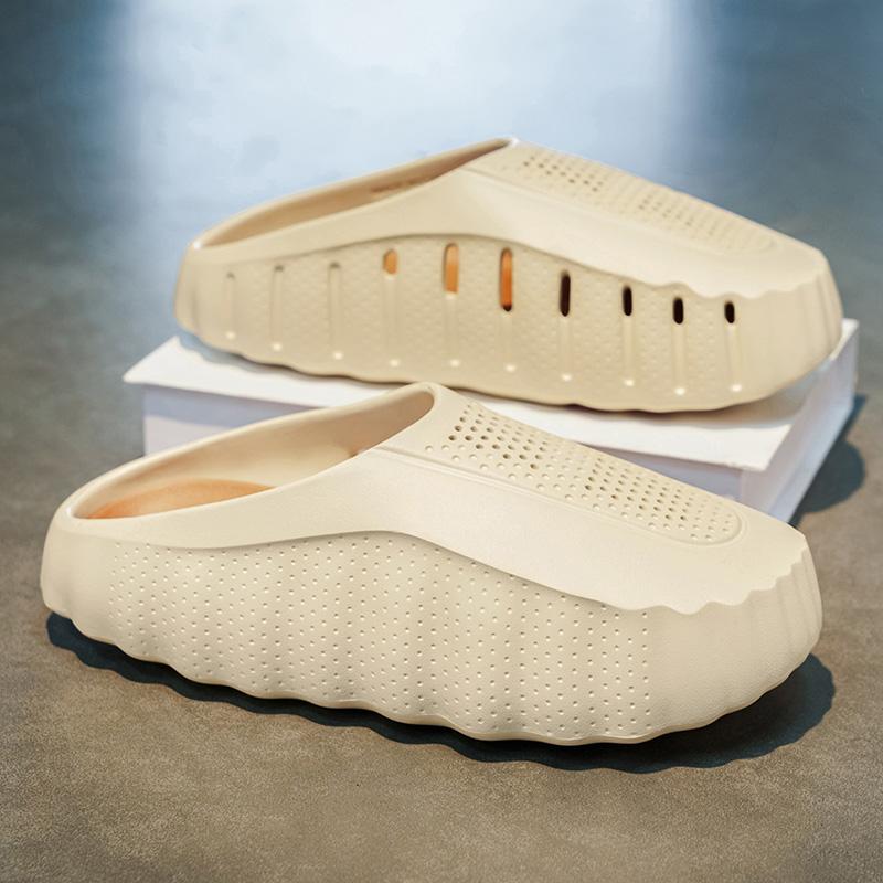 New Men Slippers Outdoor N Slip Beach Sandals Breathable Home Half Slippers Lightweight Women Couple House Casual Shoes
