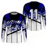 Creative 3D Printing Fishing Cool Pattern Breathable Sunscreen Quick Drying Long Sleeve Crew Neck T-shirt