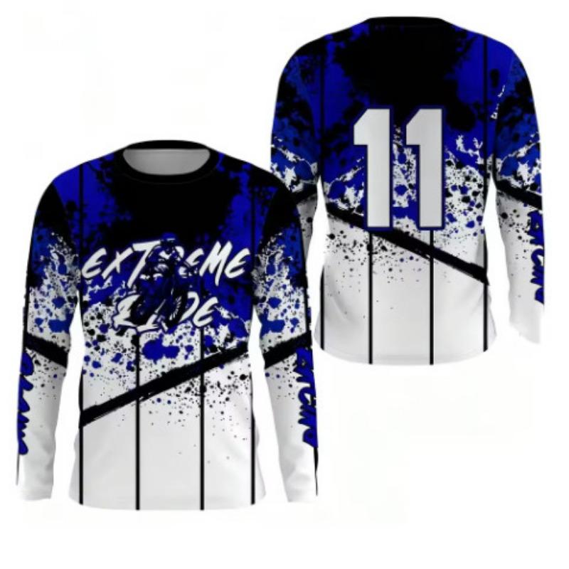 Creative 3D Printing Fishing Cool Pattern Breathable Sunscreen Quick Drying Long Sleeve Crew Neck T-shirt