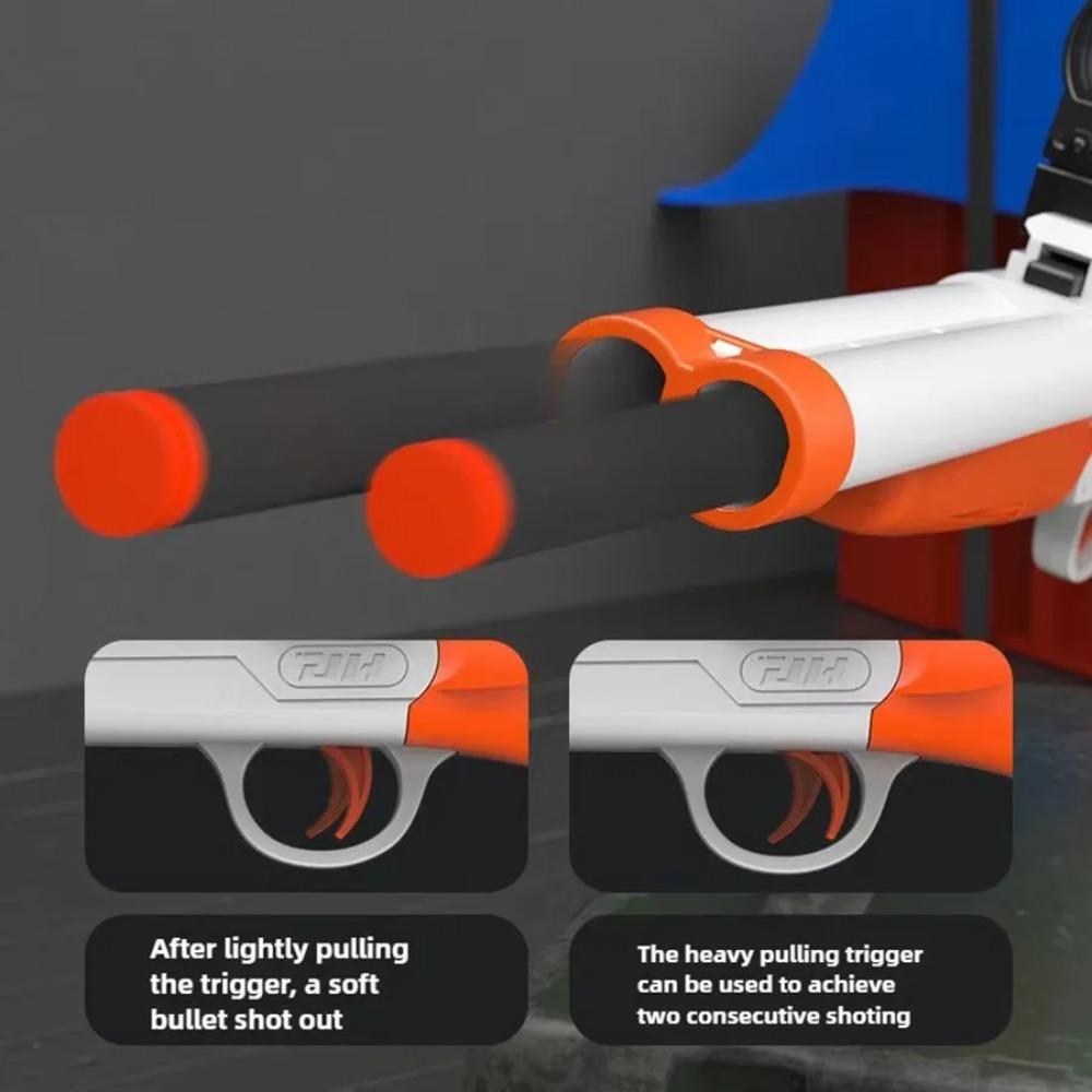 Dwulufowa S686 Manualna Pistolet Zabawkowy na Miękkie Kulki Blaster na Piankowe Strzałki Plastikowy Bezpieczny Model do Strzelania Zabawki dla Chłopców Dzieci Gry