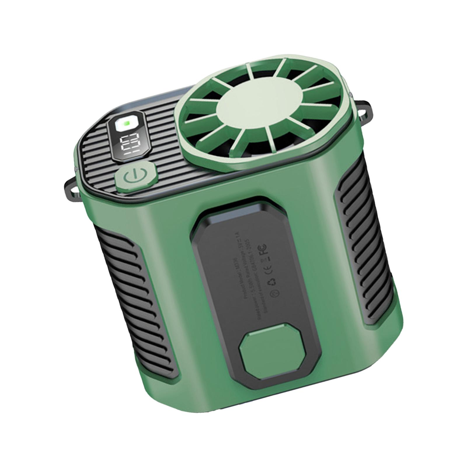 

Вентилятор с зажимом на талии, персональный вентилятор без рук для рыбалки, велоспорта, скалолазания зелёный