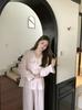 1011 new ice silk pajamas women's lapel Mori jacquard satin girl cute ice silk loungewear