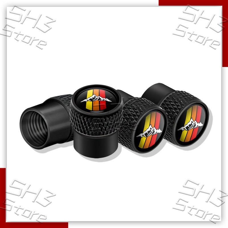 AUN1 4Pcs/set Three Color Emblem Car Wheel Tire Valve Caps Tyre Air Stem Covers For Highlande Tacoma RAV4 4Runner Auto Accessories
