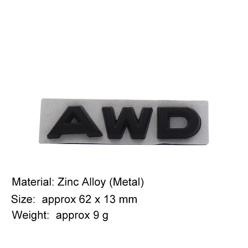 

3D AWD logo Sticker Tail Bumper Badge Auto Rear Trunk Emblem Accessories matte-black