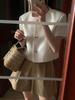 Korean Chic Puff Sleeve Short Jacket for Women - Loose, Versatile, Summer Style with Round Neck & Single-Breasted Design