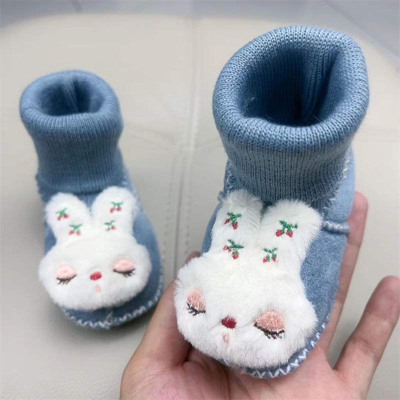 Winter Soft-soled Newborn Baby Cotton Shoes 0-6 Months Thickened Baby Anti-drop Socks Shoes Keep Warm and Do Not Lose Fluff Shoes
