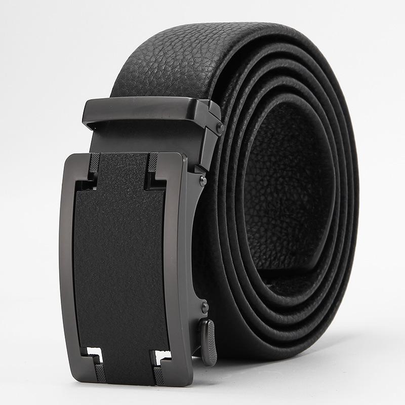 Frosted Automatic Buckle Edging Head Layer Cowhide Belt High End Business Casual Men's Trendy Belt