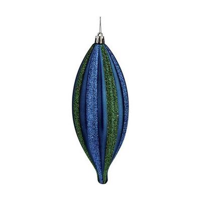 Christmas Decoration - Lying Down - 8.5 X 3.5 X 19 Cm - Blue and Green - PVC