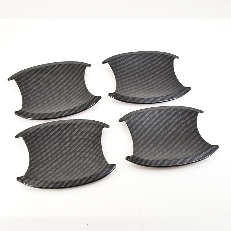 For Honda CR-V 2007-2011 Black Carbon Fiber Pattern Door Bowl Cover Bezel Trim CRV 2008 2009 2010