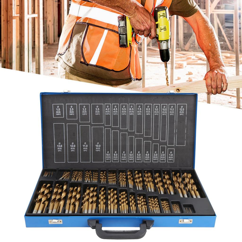 Metric Drill Bits Set with Storage Box High‑Speed Steel for Iron Alum Inium Wood Plastic Drill Bit Set Twist Drill Bit
