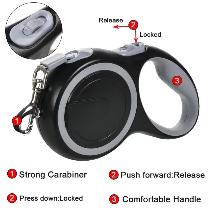 5M Einziehbare Lange Leine Haustierleinen für Kleine Mittelgroße Große Hunde Outdoor Welpen Katzen Seil