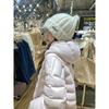 French gentle fashion pink ribs hooded cotton clothes women's winter atmosphere warm casual versatile cotton-padded clothes