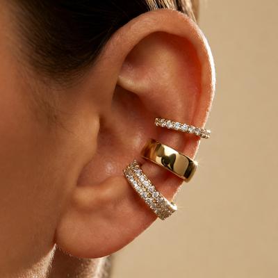 3 Pcs/Set Rhinestone C-Shape Clip Earrings for Women No Piercing Earbone Fake Cartilage Ear Cuffs Earring Party Jewelry Gift